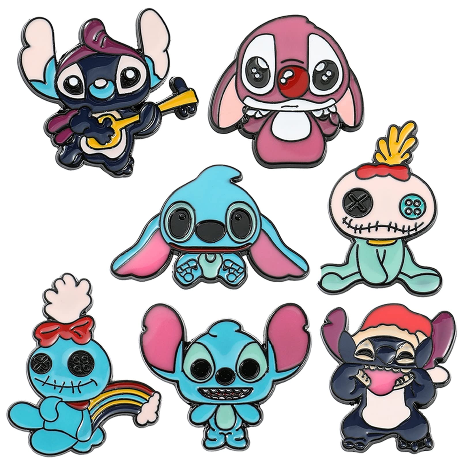 HTPARY7PCS Stitch Pins Brooch Cute Stitch Enamel Lapel Pin Stitch Gifts for Women Girls