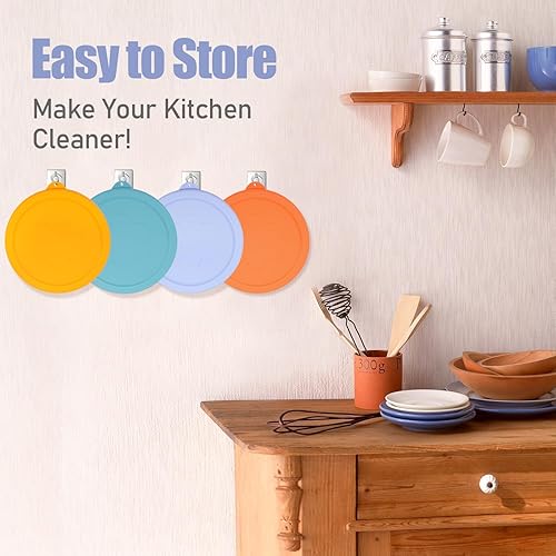 Miniatura 7 de Tapas de repuesto de silicona para 4 tazas, para cuencos de vidrio Pyrex 7201 (recipiente no incluido), paquete de 4 unidades, aptos para