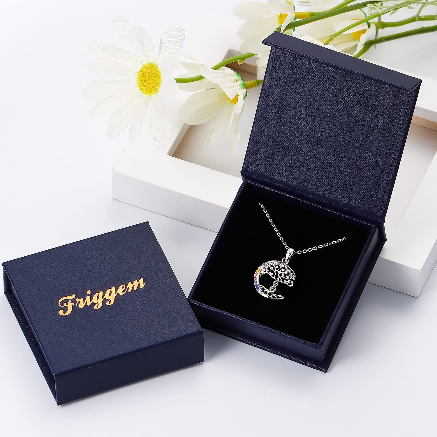 Collana albero della vita per donna, collana Cristallo albero della vita in argento sterling 925, regali gioielli ciondolo albero genealogico per donna madre