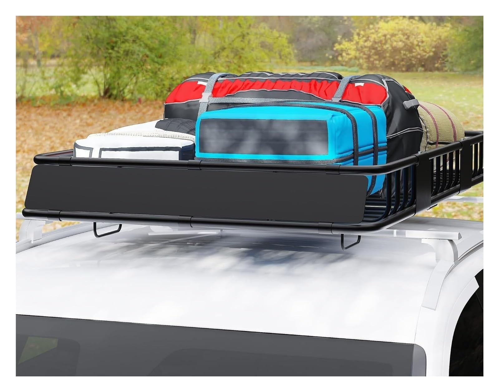 HRTLSS Auto Relingträger Dachträger Robuster Stahl-Dachträgerkorb für Auto, SUV, LKW, wetterbeständiger Dach-Ladungsträger, universell(64x39x6 inches)