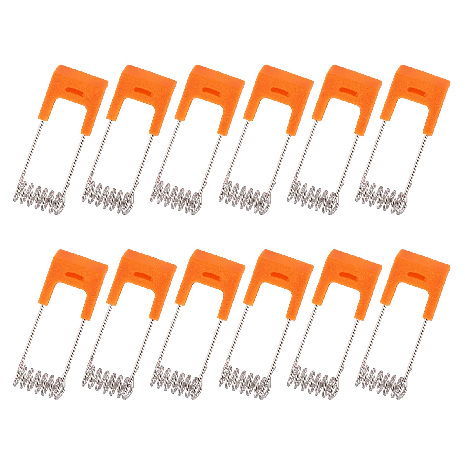 PATIKIL 12pcs Downlight Panel Lamp Spring Clip, 50x18mm LED Recessed Ceiling Lights Accessories Securing Clamps Universal Butterfly Wing Clips for Lighting Fittings, Silver/Orange
