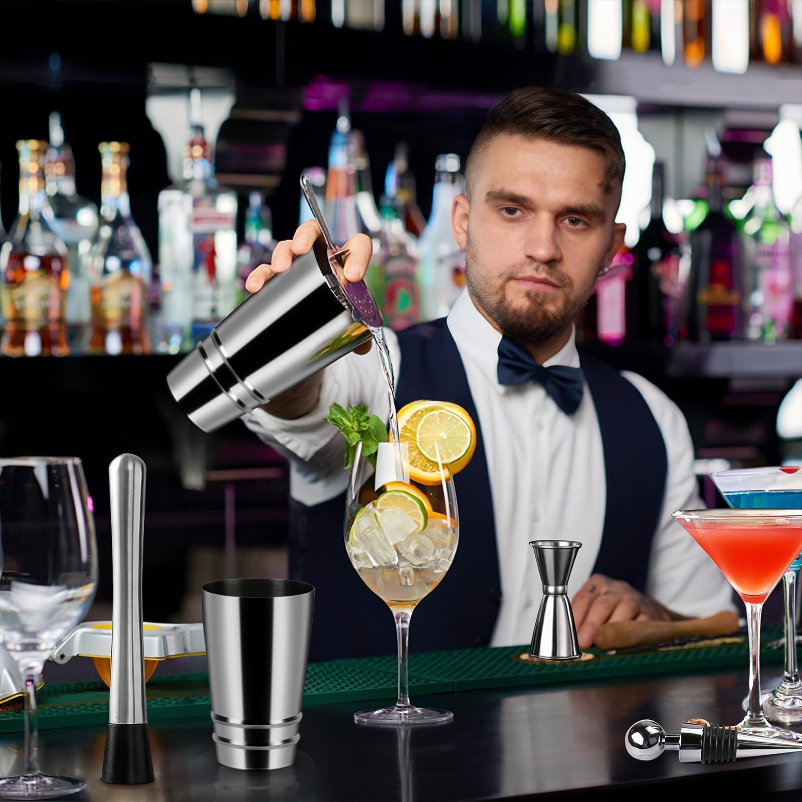 Shaker Boston 45cl Et 820ml Lesté En Inox - Ensemble Professionnel Pour Cocktails Parfaits