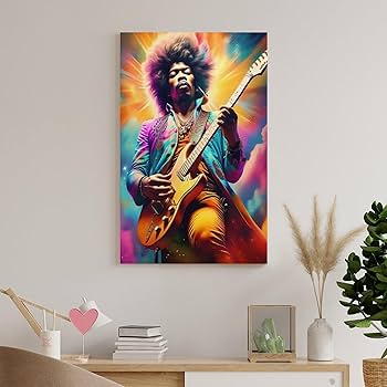 Amazon.co.jp: ジミヘンドリックスロック音楽壁飾りポスター