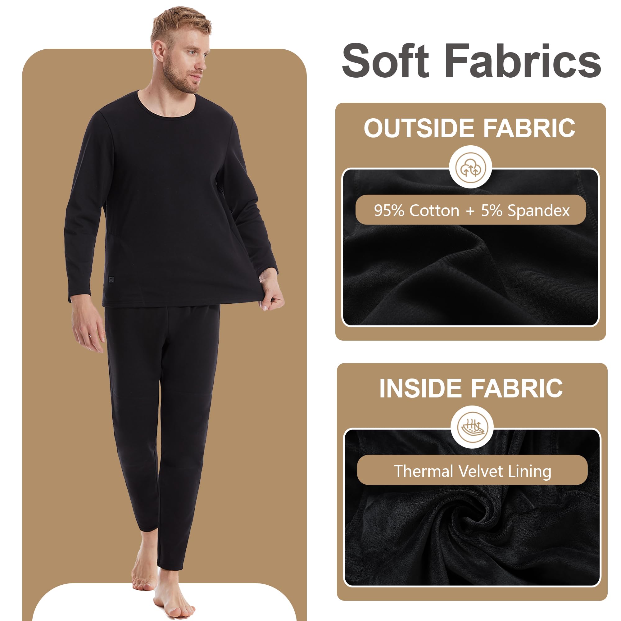 Ropa Interior térmica eléctrica para Hombre, Camiseta y pantalón térmicos de Invierno con 3 Niveles de Calor para Esquiar y Acampar.