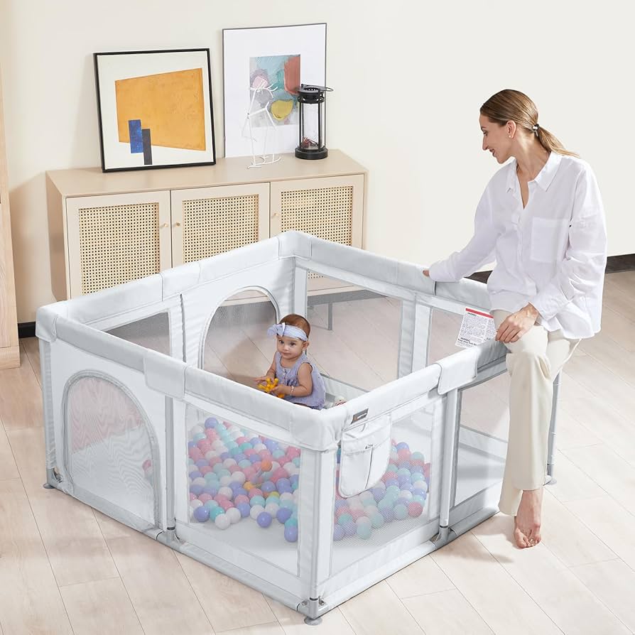 Eduplay ベビーサークル べアゾーン美品 送料無料 Edu play ベビーサークル ベビーベアゾーン 扉付き6枚