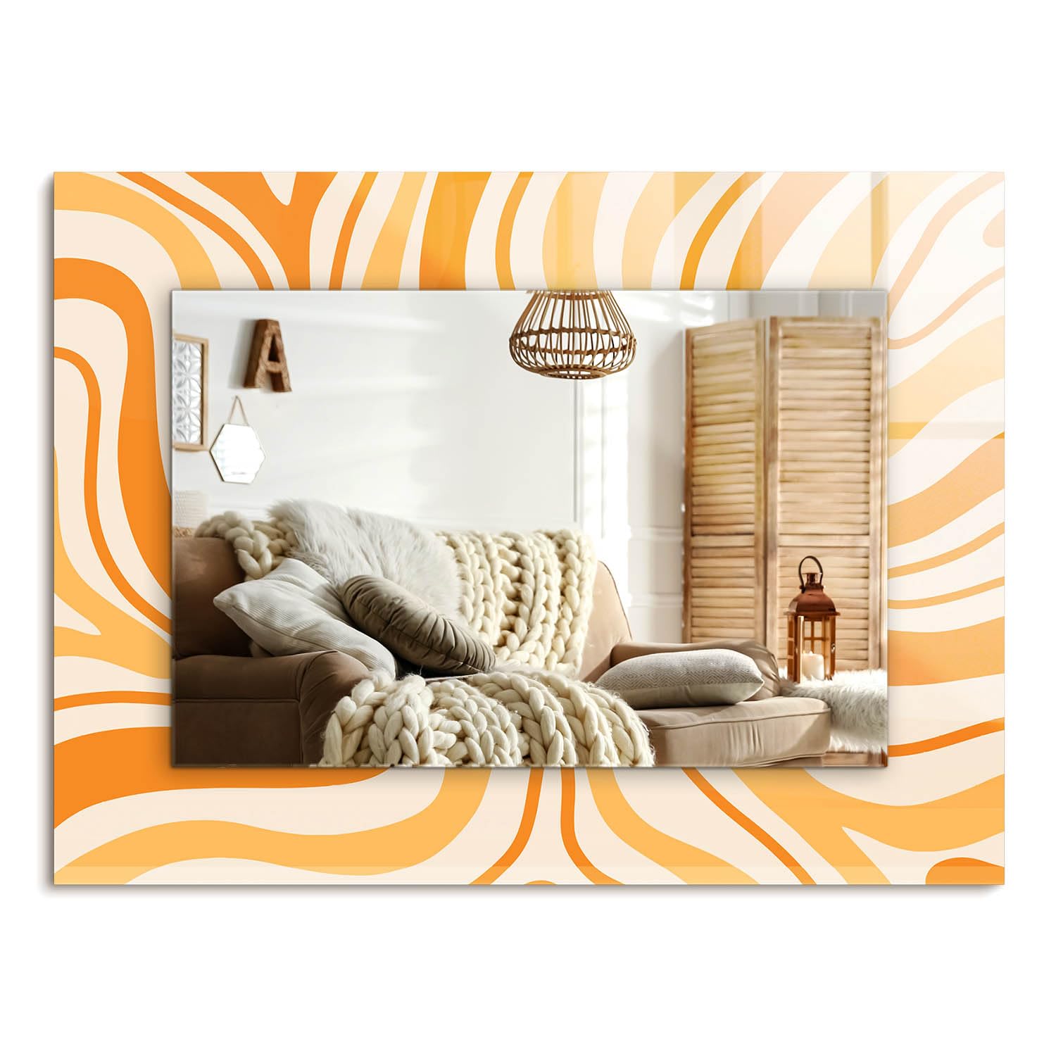 Miroir sans cadre 80x60 décoration murale salon et chambre design moderne