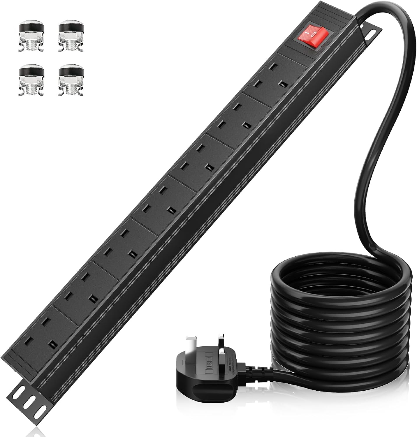 3M Extension lead 7 Way Power Strip Surge Protection, Ohuo Rack Mount