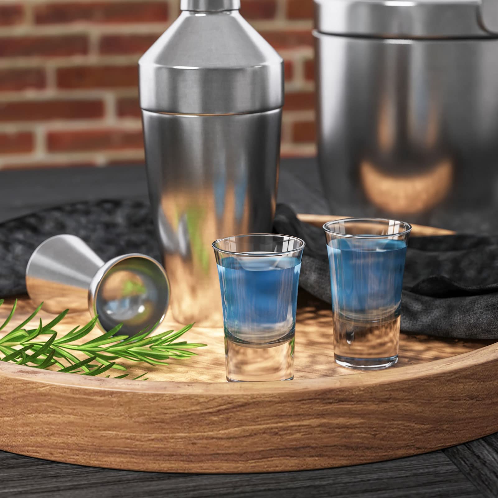 Wellgro Vasos de chupito de 3,4 cl – 4,5 x 7 cm (diámetro x altura) – Cristal transparente – Vasos de chupito – Estable – Fabricado en Italia, cantidad: 24 unidades