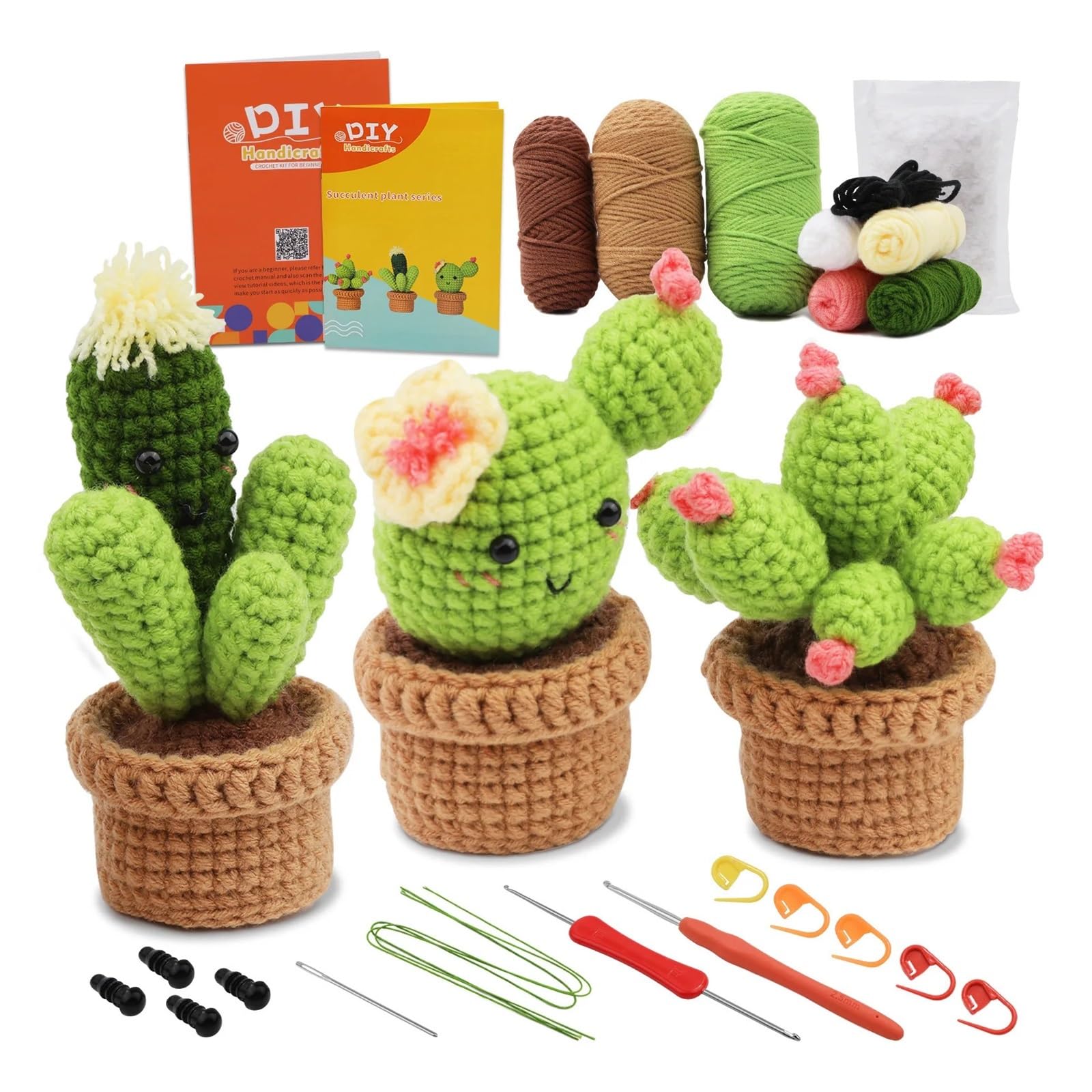 Kit Ganchillo Kit de animales de crochet for principiantes con instrucciones, hilo de algodón, agujas, gancho y juego de herramientas for tejer. Manualidades DIY.(Color06)
