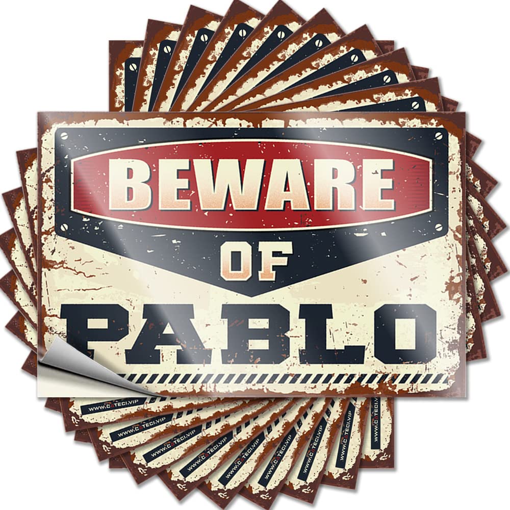 Funny Bumper Sticker Beware of Pablo Funny Sticker 10 Pcs Car Decals Decal Stickers for Cars(6X9CM)