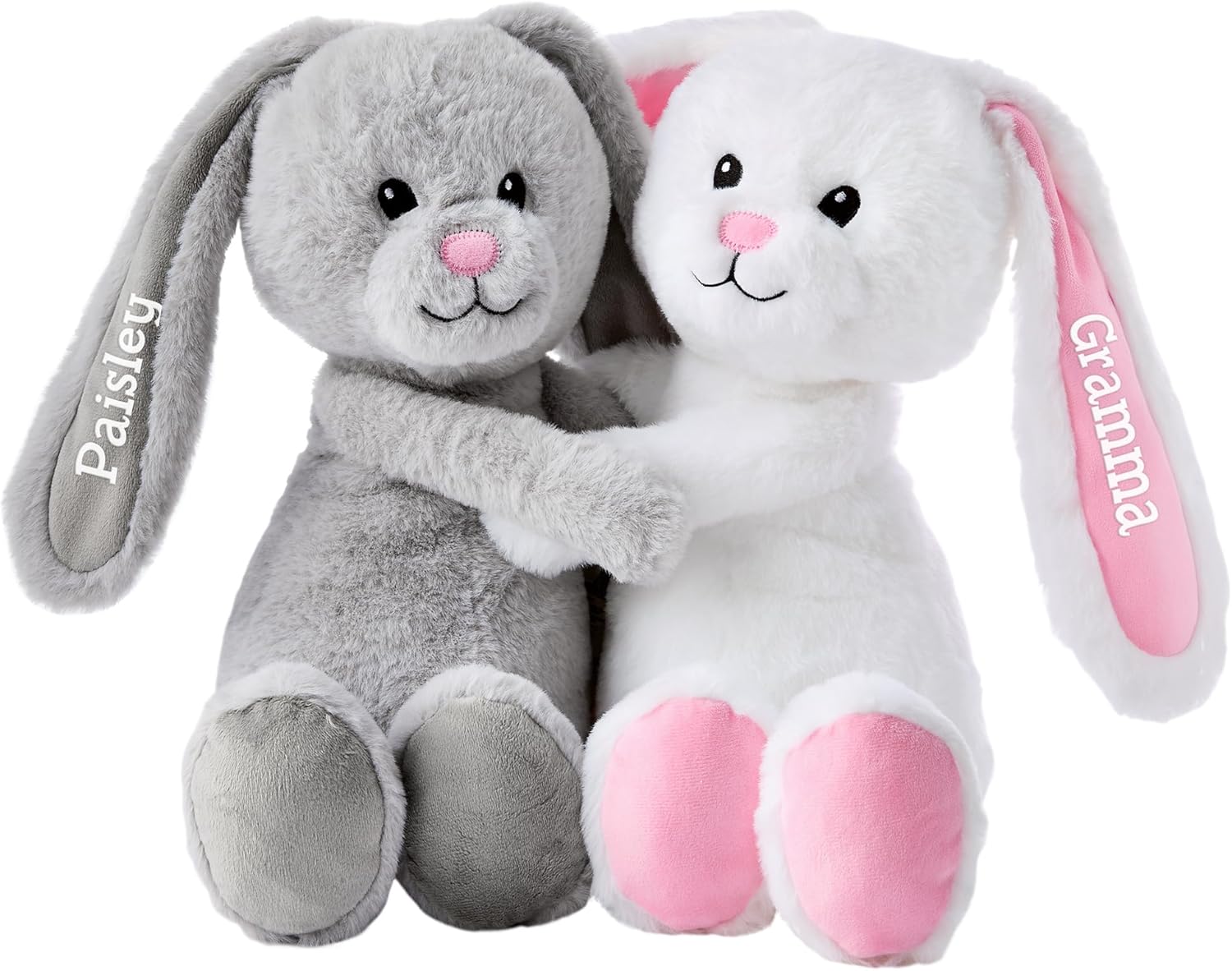 Let's Make Memories Personalized Hugging Plush Bunnies - Easter Bunny - Bunny Stuffed Animal for Kids - for Birthday - for Boy - for Girl - Bunnies