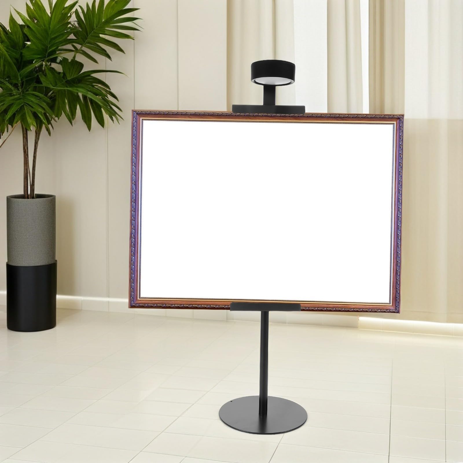 Générique Chevalet de Table Réglable en Fer Noir avec Éclairage Intégré