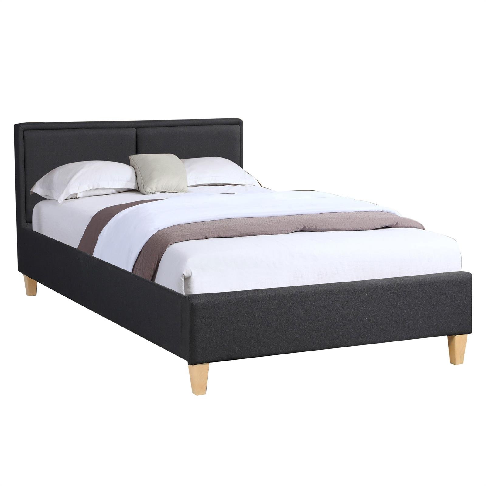 Letto Imbottito CARO-M&ouml;bel OKLAHOMA 120x200 Cm - Grigio Con Strass E Rete