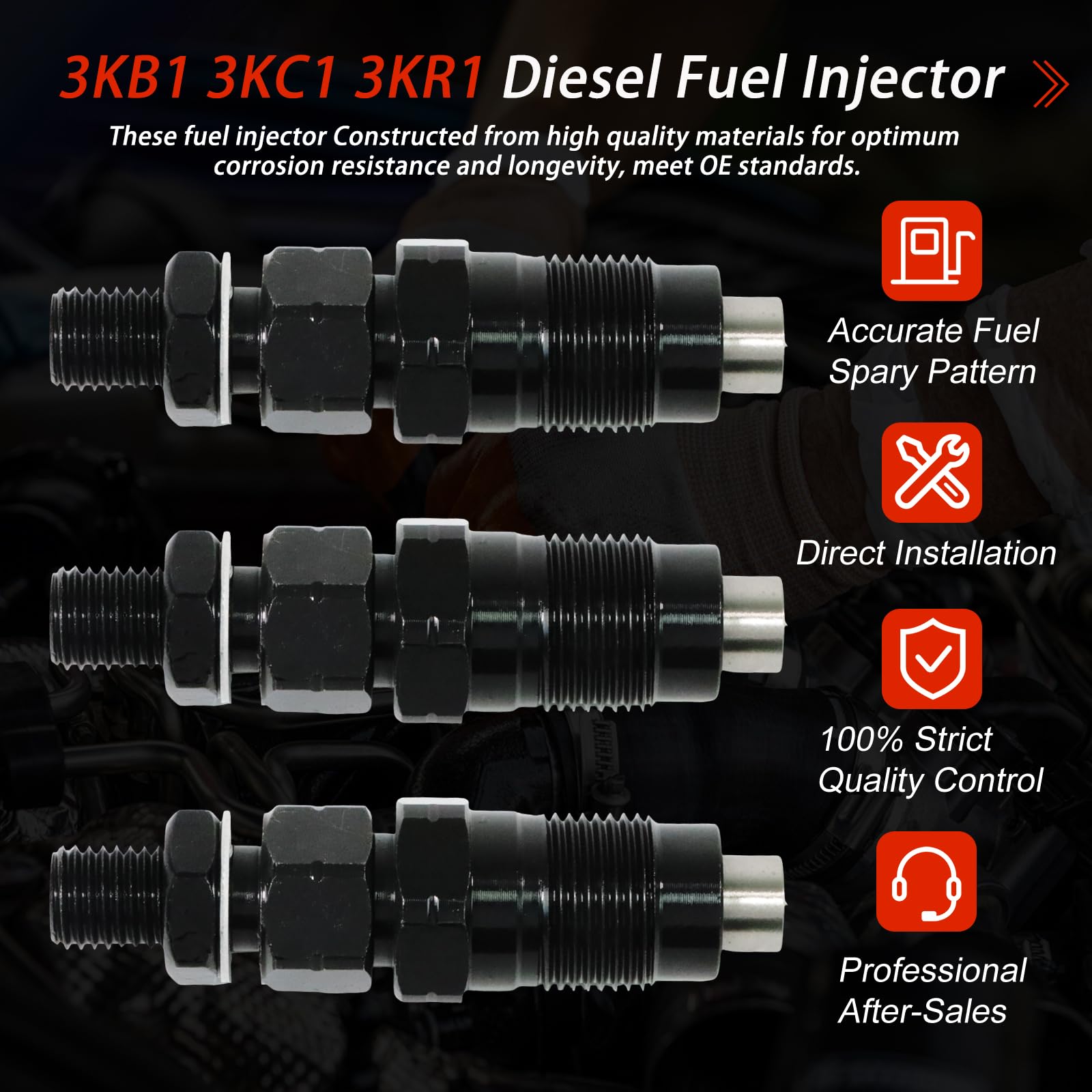 3pcs Fuel Injector Set For Isuzu 3KB1 3KC1 3KR1 Engine & Hitachi Excavators – Replaces 8941169342 - View #5