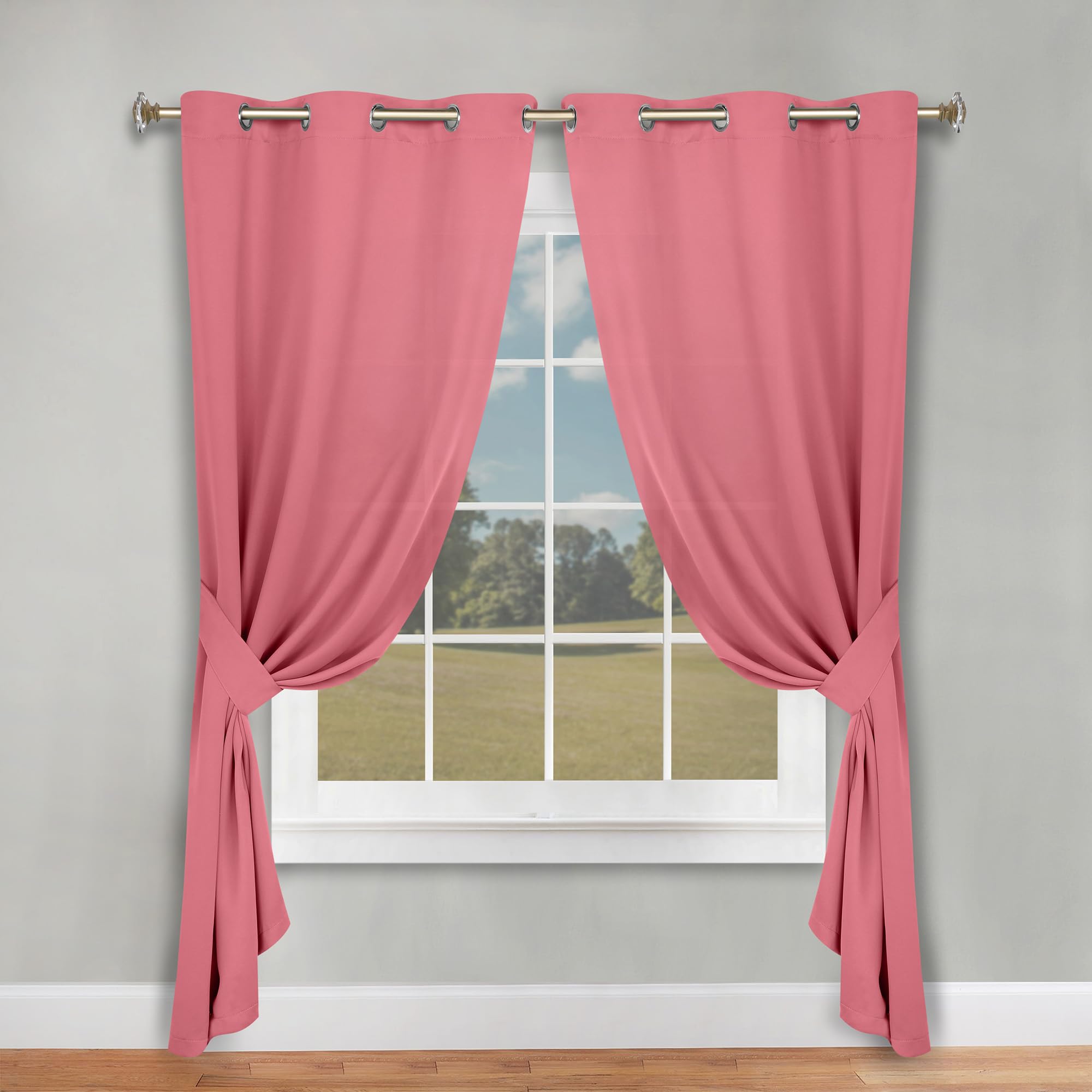 Superior Blackout Curtains, Room Darkening, Bedroom, Drapes, Kitchen, Living Room Window Accents, Sun Blocking, Thermal, 2 Pack, Solid Blackout