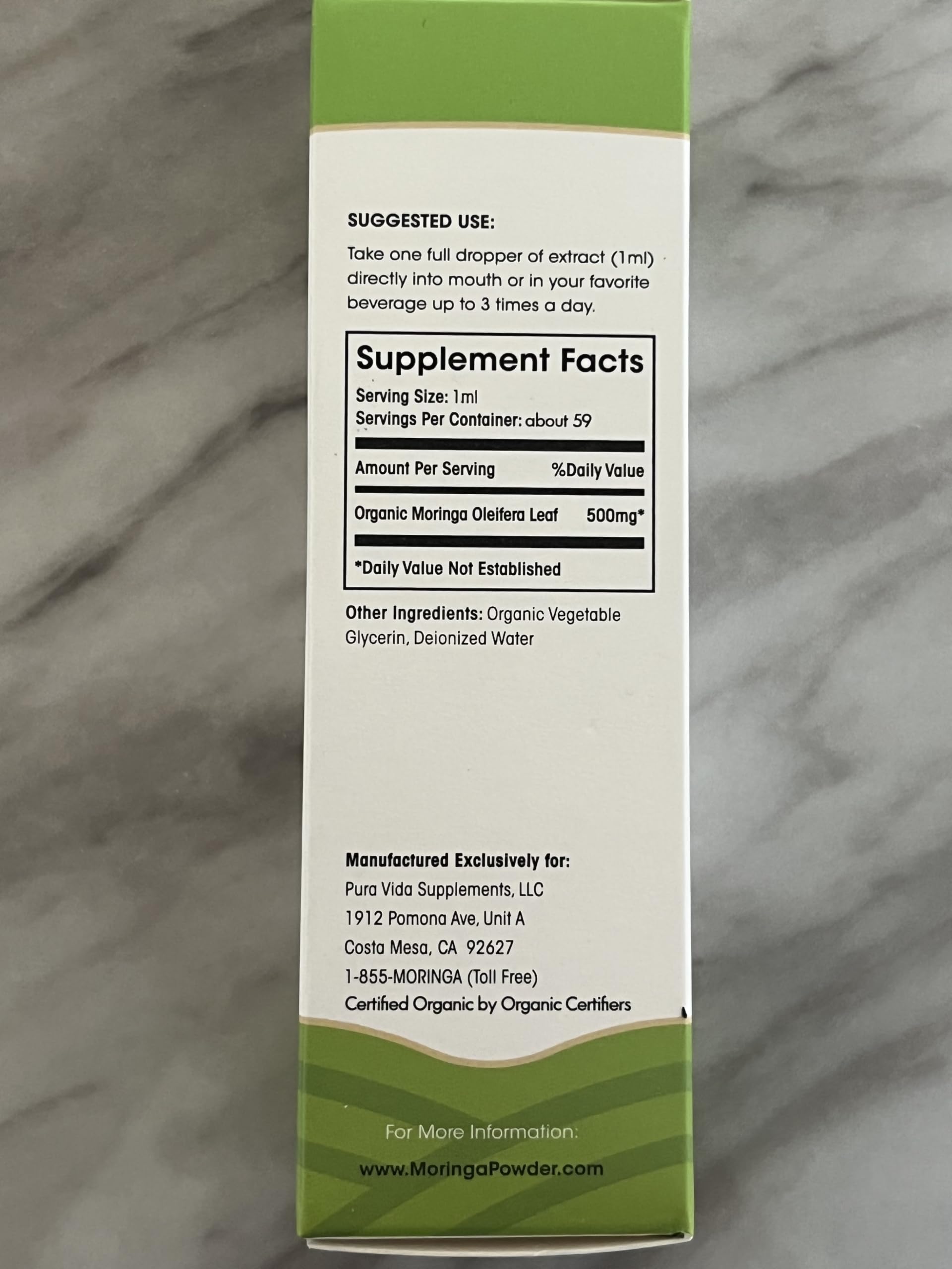 PURA VIDA MORINGA Leaf Extract Liquid Drops - USDA Organic Certified - Highly Purified, Bioavailable & Faster Absorption than Moringa Powder or Capsules - Single Origin Moringa Oleifera Leaves Extract — Amazon image 10