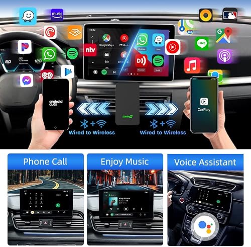 Miniatura 6 de Carlinkit Adaptador CarPlay 2Air 5.0, 2-Dual-Convertir CarPlay con cable a Android Auto inalámbrico y con cable a inalámbrico, para CarPlay con