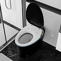 Vista 4 de WinZo Inodoro Bidé con Instalación de 10", Inodoro Inteligente con Bidé, Forma Ovalada Moderna, Apertura/Descarga Automática, Asiento Calefaccionado