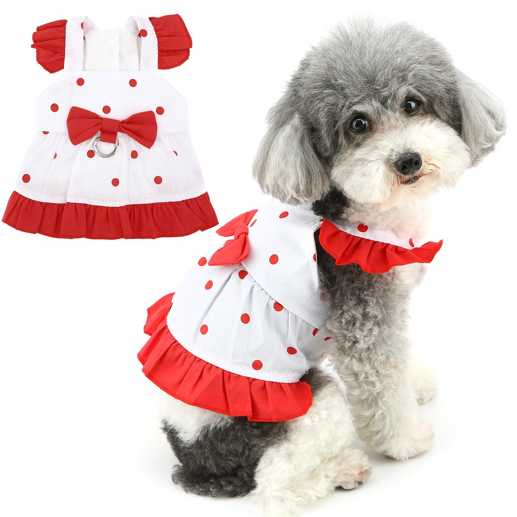 Breathable Puppy Dress Fall Dog Dress  Cute Maple Leaf Sleeveless Dress  For Medium Dogs Dog Dress Christmas