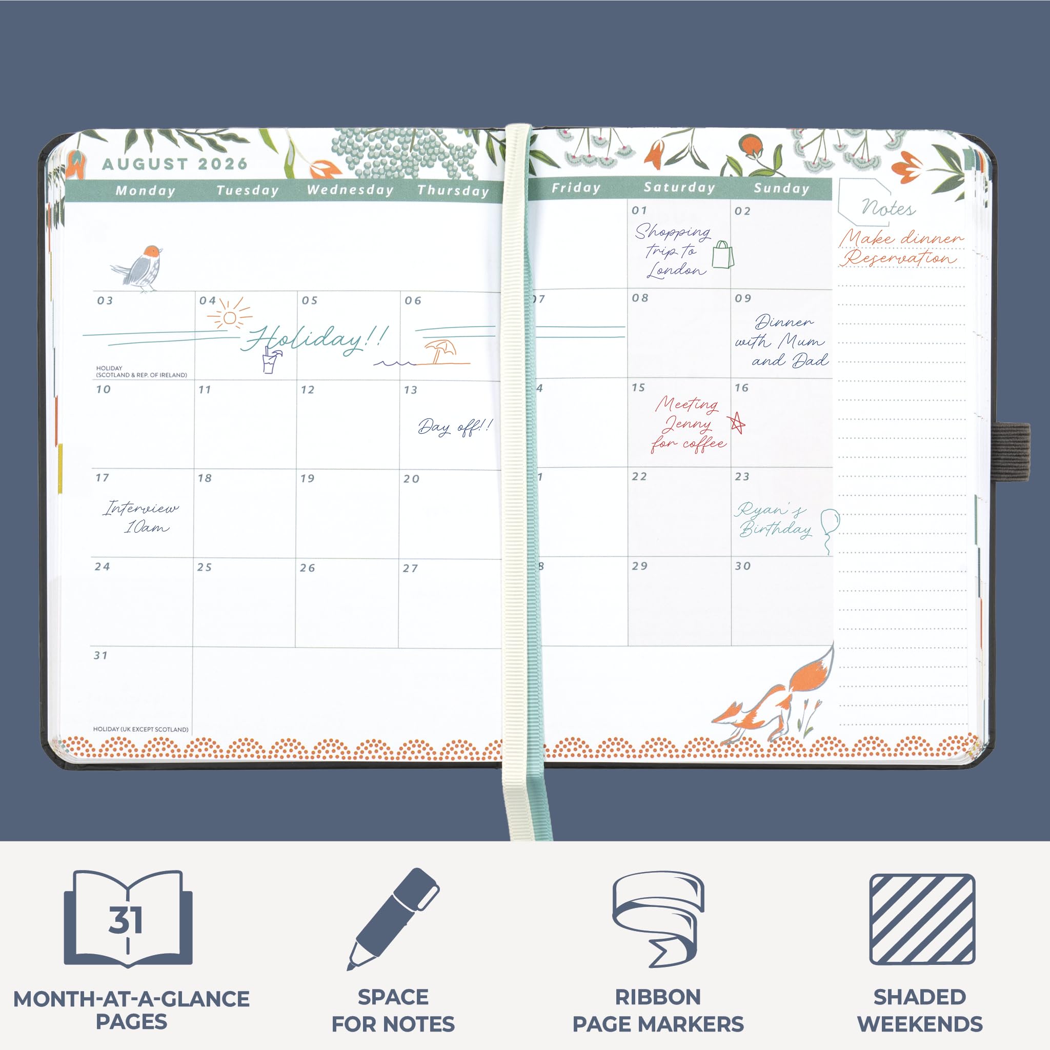 Boxclever Press Everyday 2026 Diary A5 Week to View runs Jan - Dec'26. Luxury Diary 2026 & Notebook In One! Stunning A5 2026 week to view