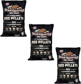 Bear Mountain BBQ Premium All Natural Hardwood Red and White Oak Wood Chip Pellets for Outdoor Gas, Charcoal, and Electric Grills, 20 Pounds (3 Pack)