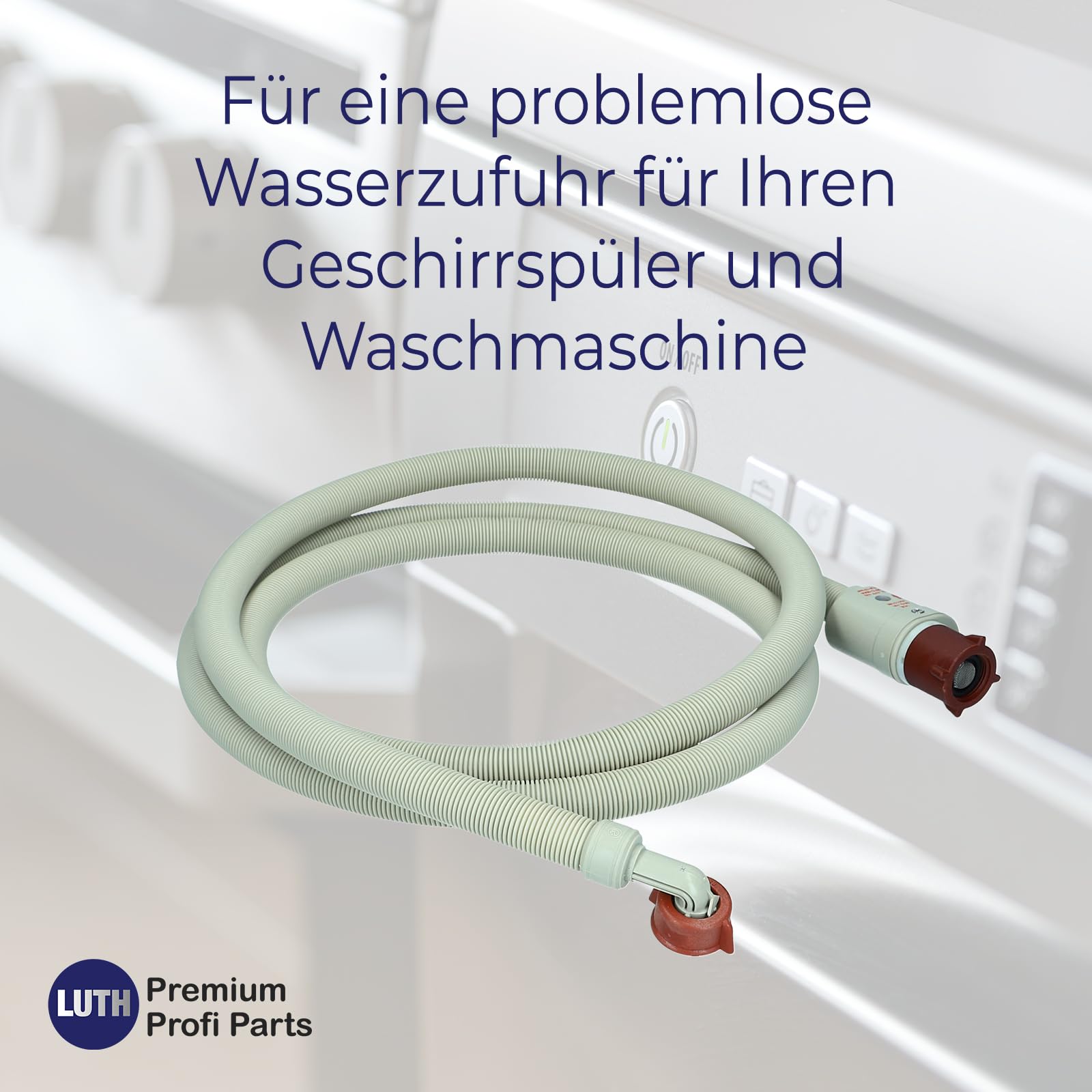 Universal Zulaufschlauch Aquastopschlauch Schlauch 3m Winkel/gerade für Waschmaschine Spülmaschine Geschirrspüler mit 3/4 Zoll Anschluß kompatibel für nahezu alle Marken