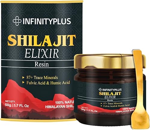 Infinity+ Premium Himalayan Organic Shilajit Elixir Más de 87 minerales vitales Aumenta la energía, la inmunidad y la vitalidad Enriquecido con