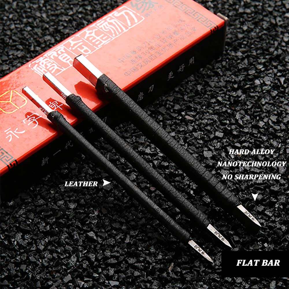 6-teiliger Flachbardesign, professionelles Wolframstahl-Gravur-Werkzeugkit, hochwertige Nanotechnologie ohne Schärfen, Fachleute