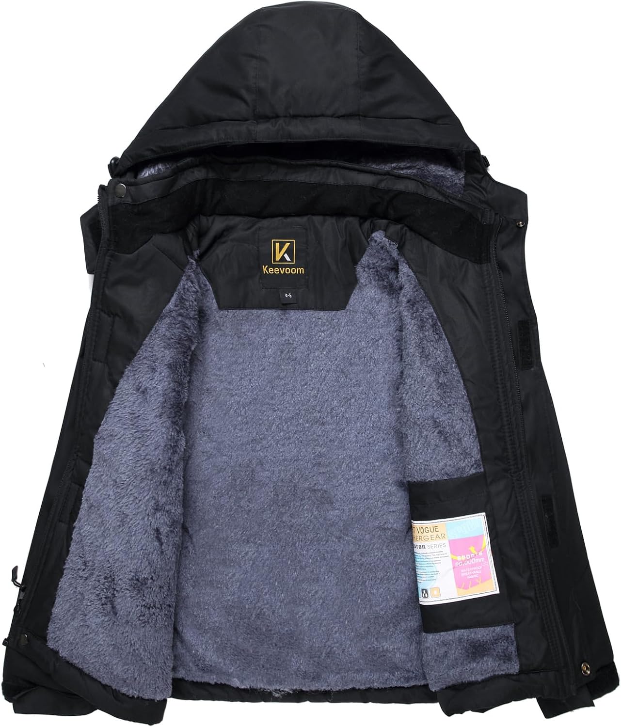 Keevoom Boy's Waterproof Ski Jacket Winter Warm Thick Snow Coat Windproof Fleece Kids Outdoor Hooded Snowboard Jackets - Image 3