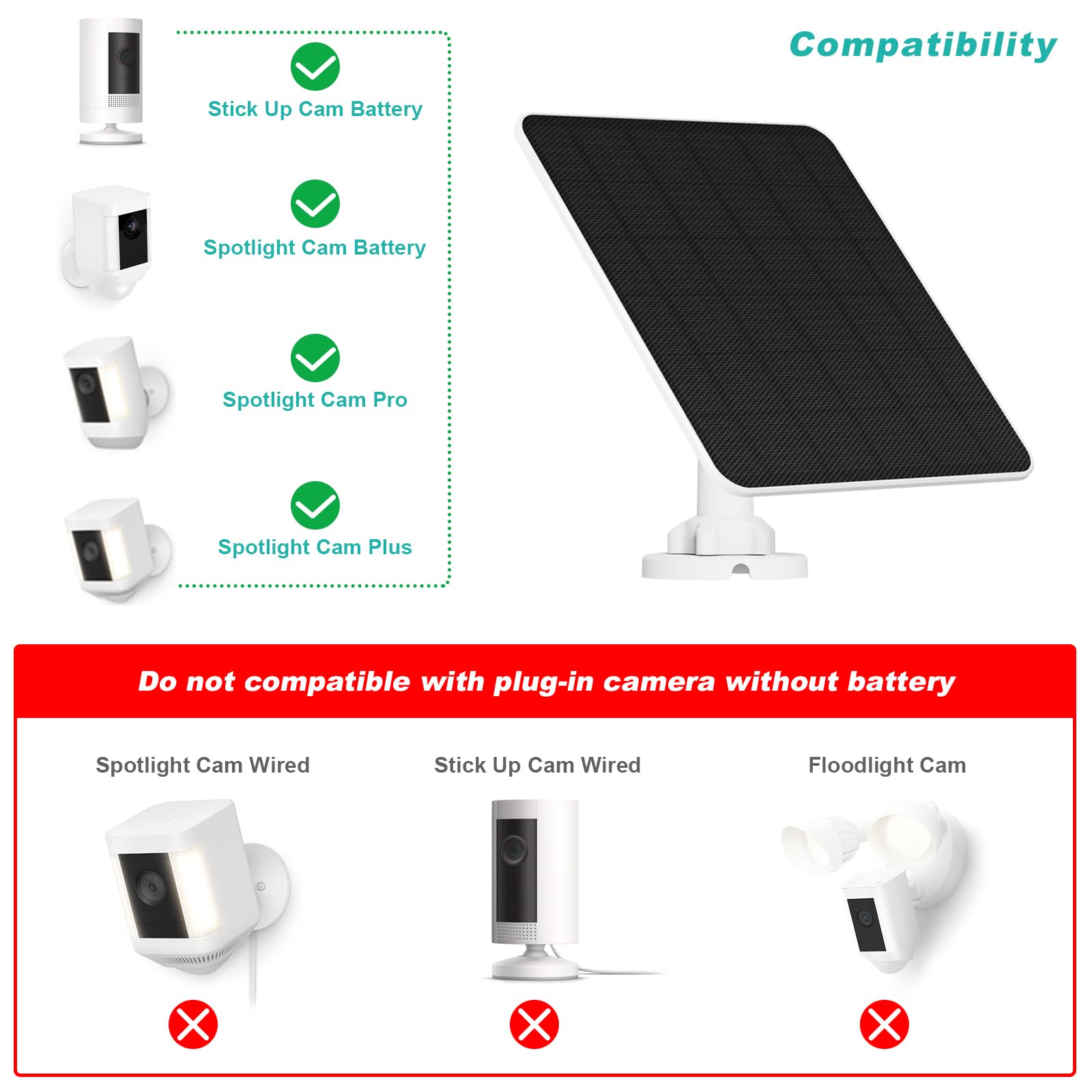 Amazon.com : Solar Panel for Ring Camera, 5W Camera Solar