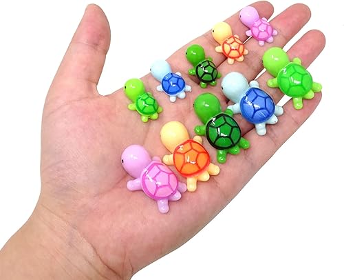 Miniatura 6 de Honbay 20 figuras de tortuga marina en miniatura, mini figuras de tortuga, adornos de animales oceánicos de plástico para jardín de hadas, micro