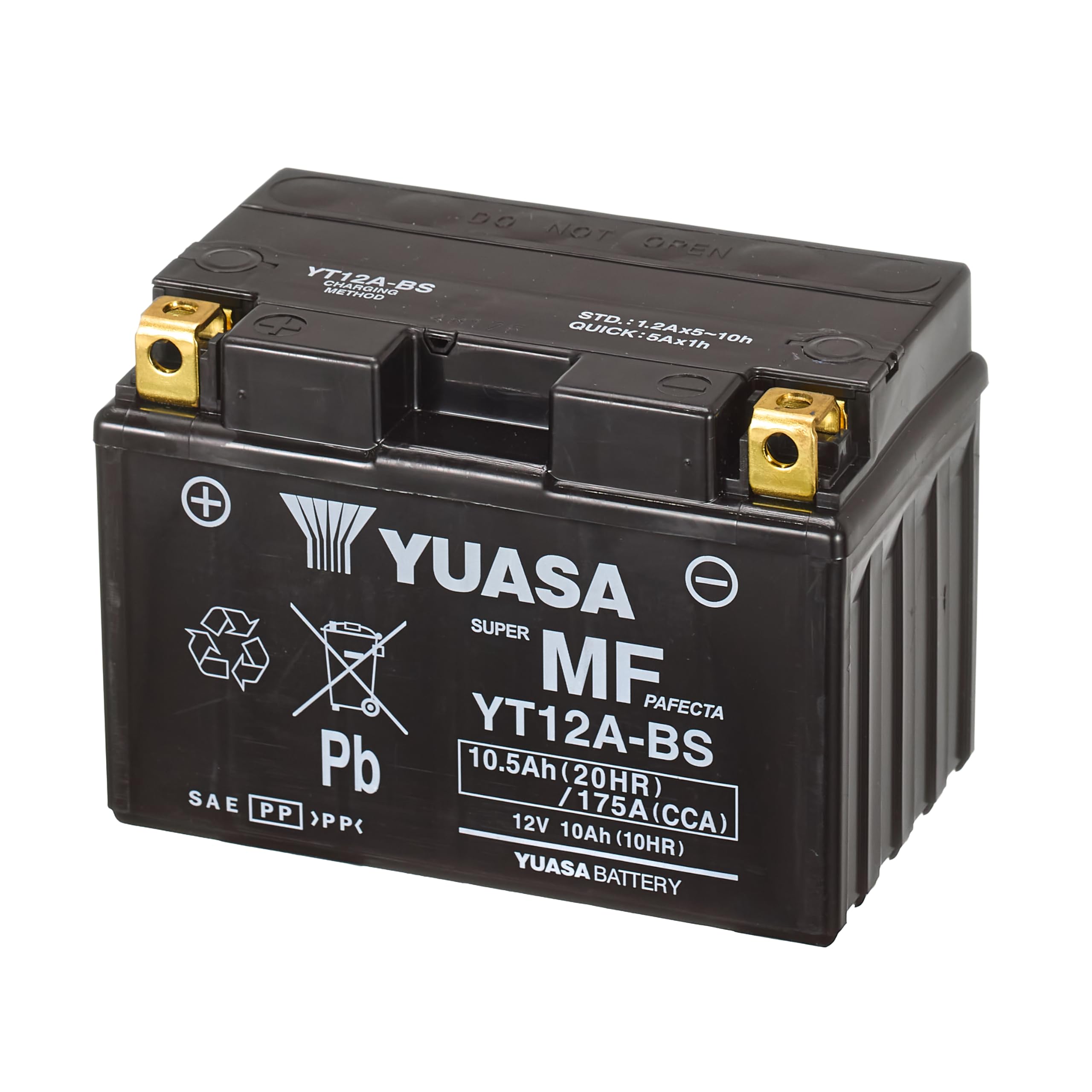 Yuasa YT12A 12V 175 CCA Batería Moto VRLA Sin Mantenimiento | Alto Rendimiento, Fiable y Duradera, Tecnología VRLA, Uso Larga Vida
