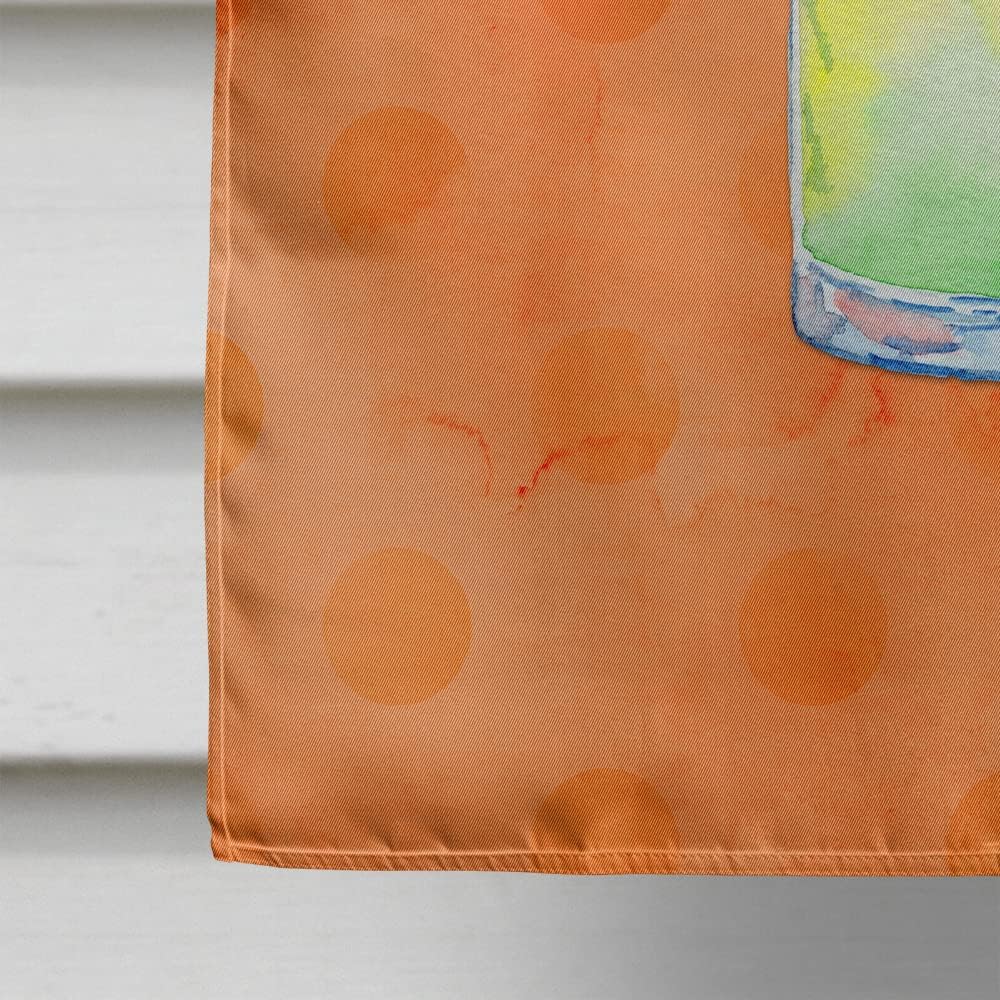 Caroline's Treasures BB8213CHF Umberella Cocktail Orange Polkadot House Flag Large Porch Sleeve Pole Decorative Outside Yard Banner Artwork Wall Hanging, Polyester, House Size, Multicolor