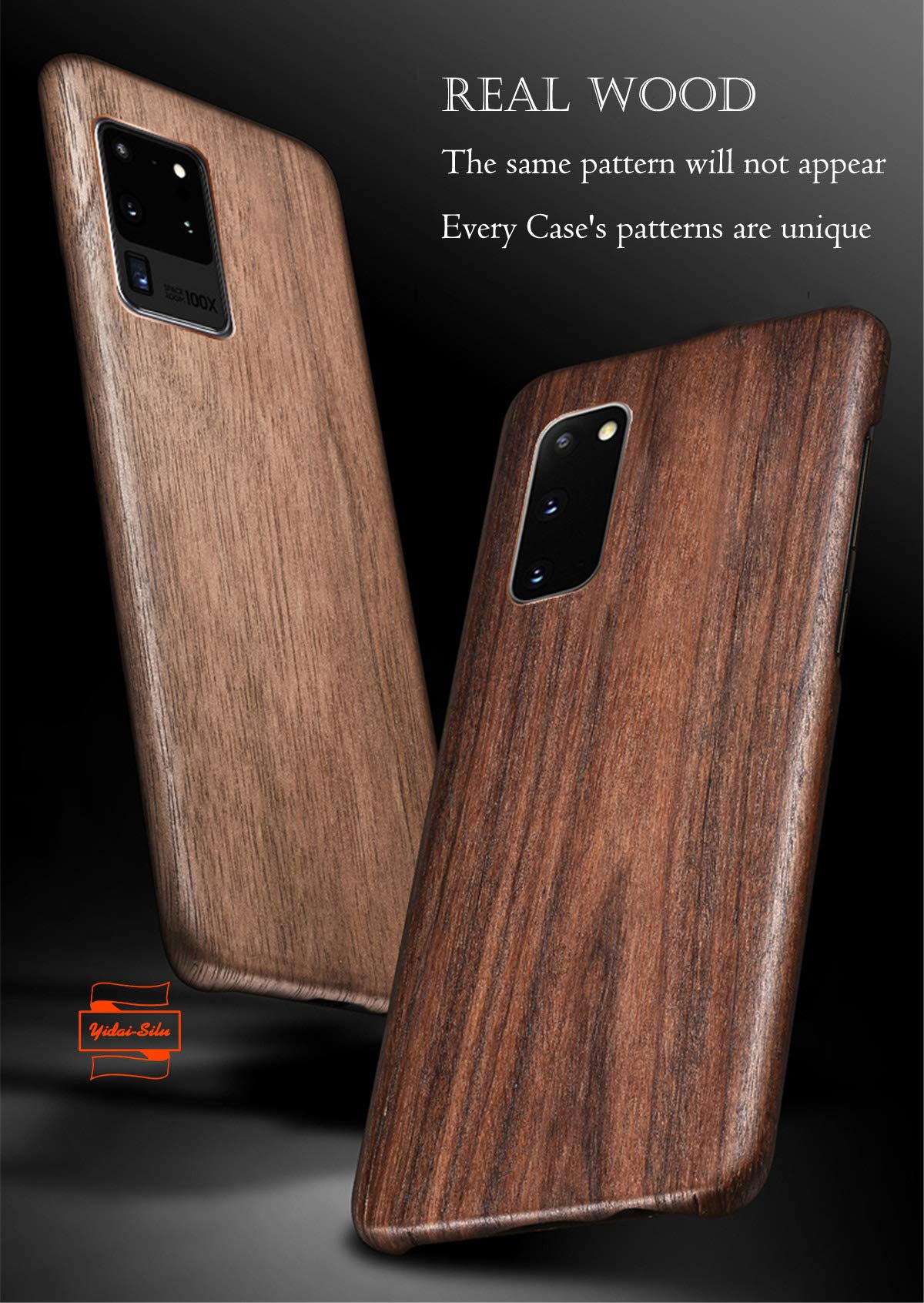 Coque Huawei P30 Etui en Bois 【Œuvre d'art, Ultra-Fine 0,8mm】 Housse Case en Fibre d’Aramide de Protection Coque Antichoc pour Huawei P30 6,1” - Bois Rouge