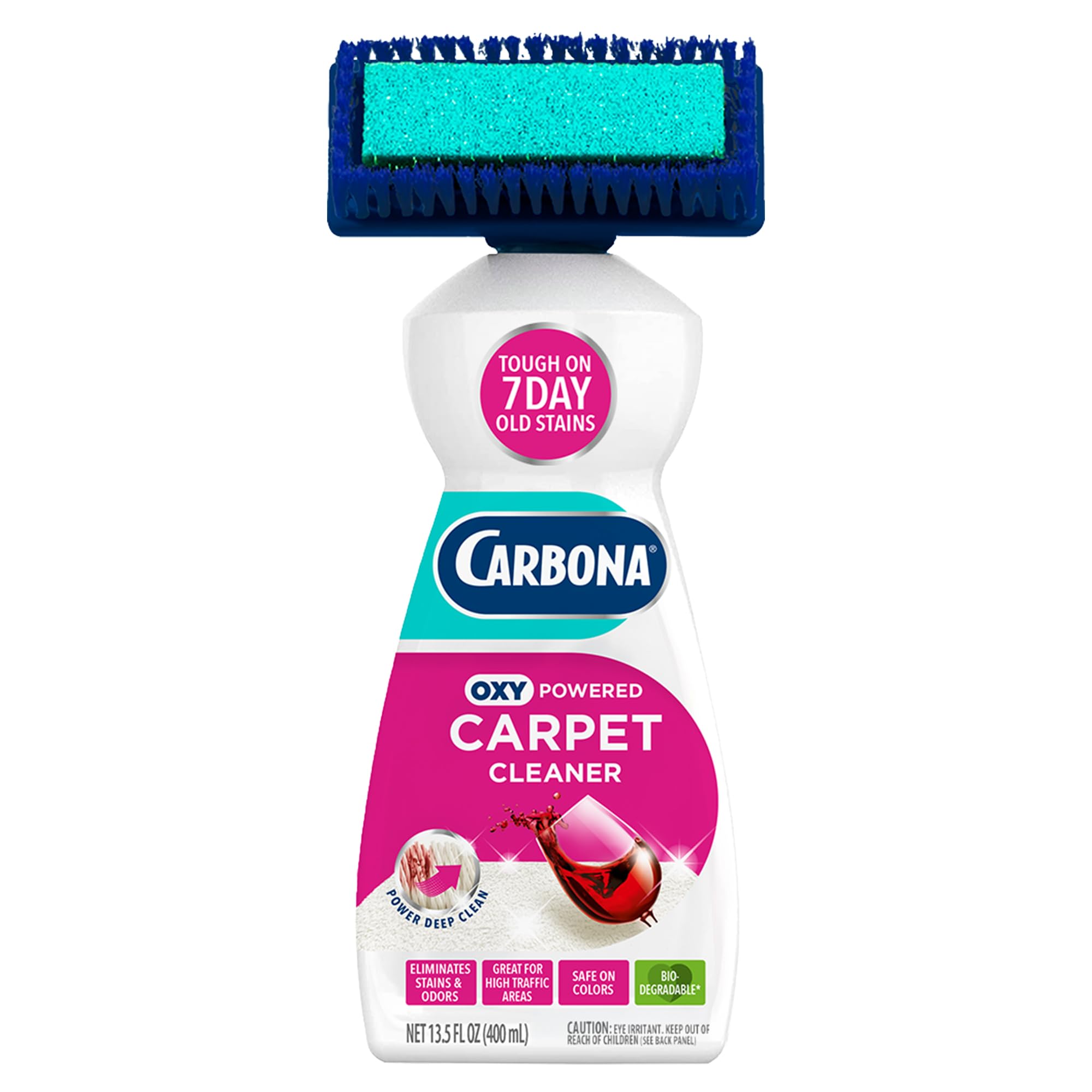 Carbona Środek do czyszczenia dywanów ze szczotką, pianka tlenowa do usuwania plam punktowych, 13,5 Fl Oz