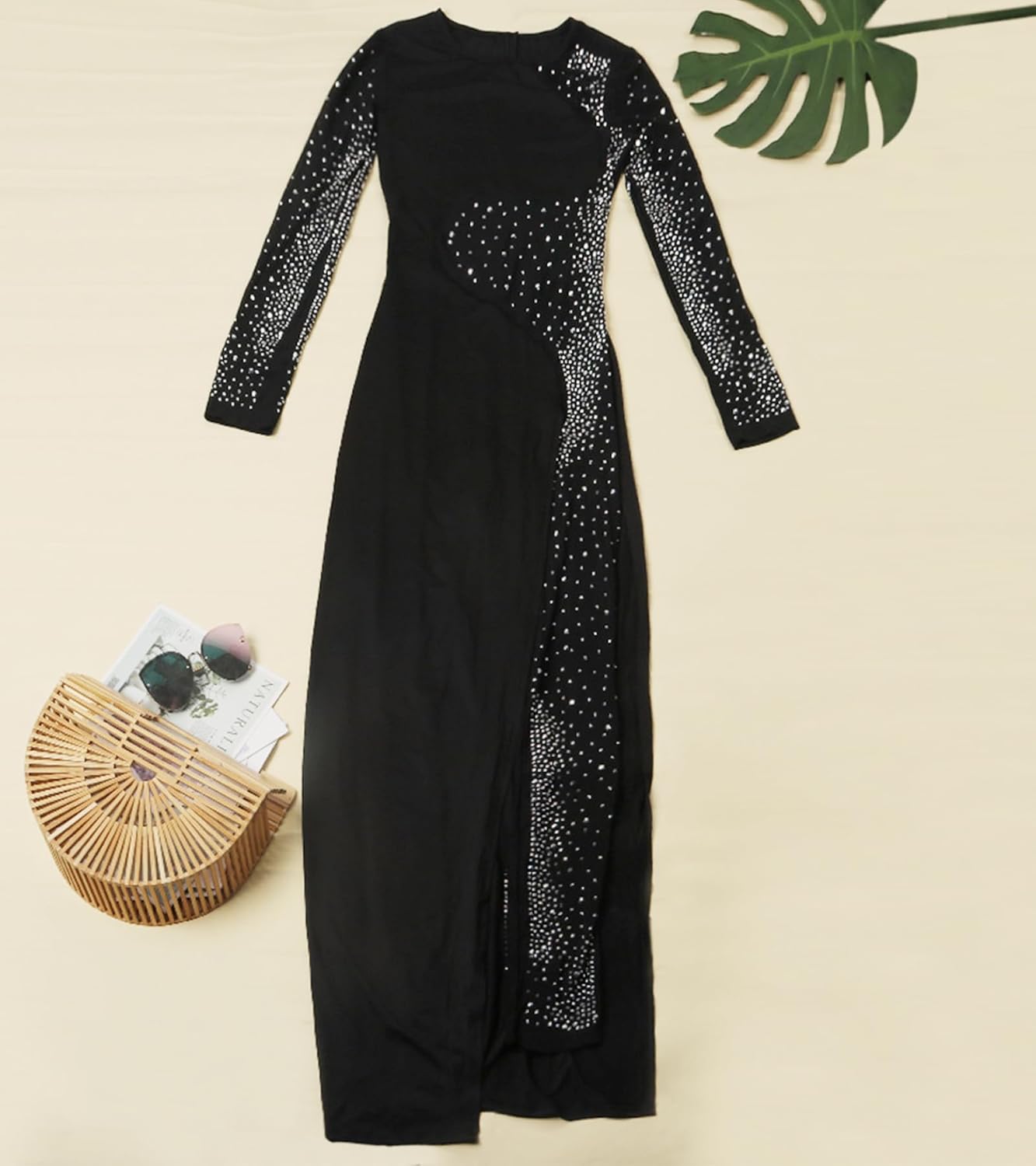 Women Sexy Embellished Rhinestone Bodycon Jumpsuit Mesh See Through Patchwork Birthday Party Night Out Clubwear - Image 6