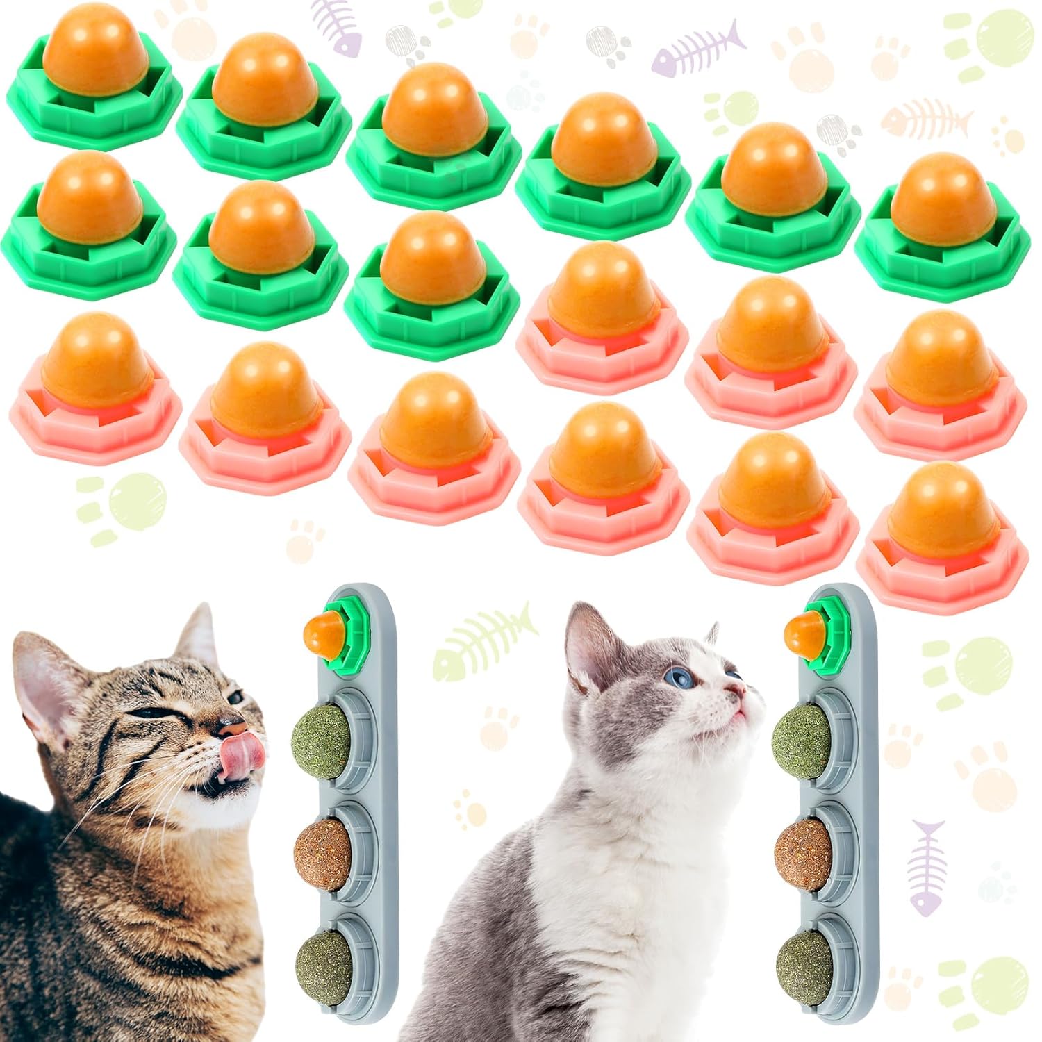 Buy Libima 2 Pcs Catnip Toys Catnip Ball Removable Catnip Wall Ball Cat ...