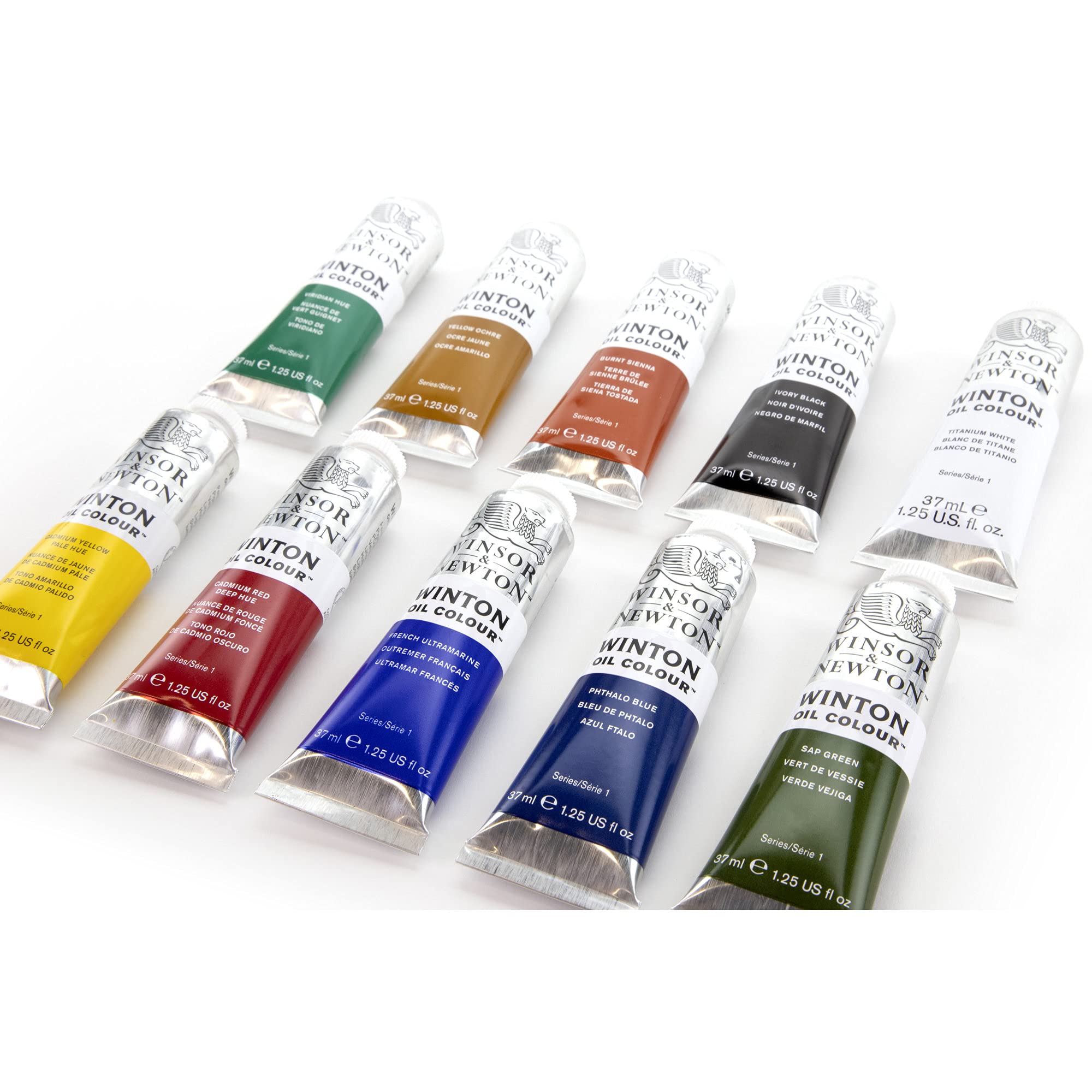 Winsor & Newton 1490698 Winton Farba olejna, delikatna, o równomiernej konsystencji, odporna na światło, wysoka siła krycia, bogata w pigmenty, Set - Zestaw startowy 10x37ml