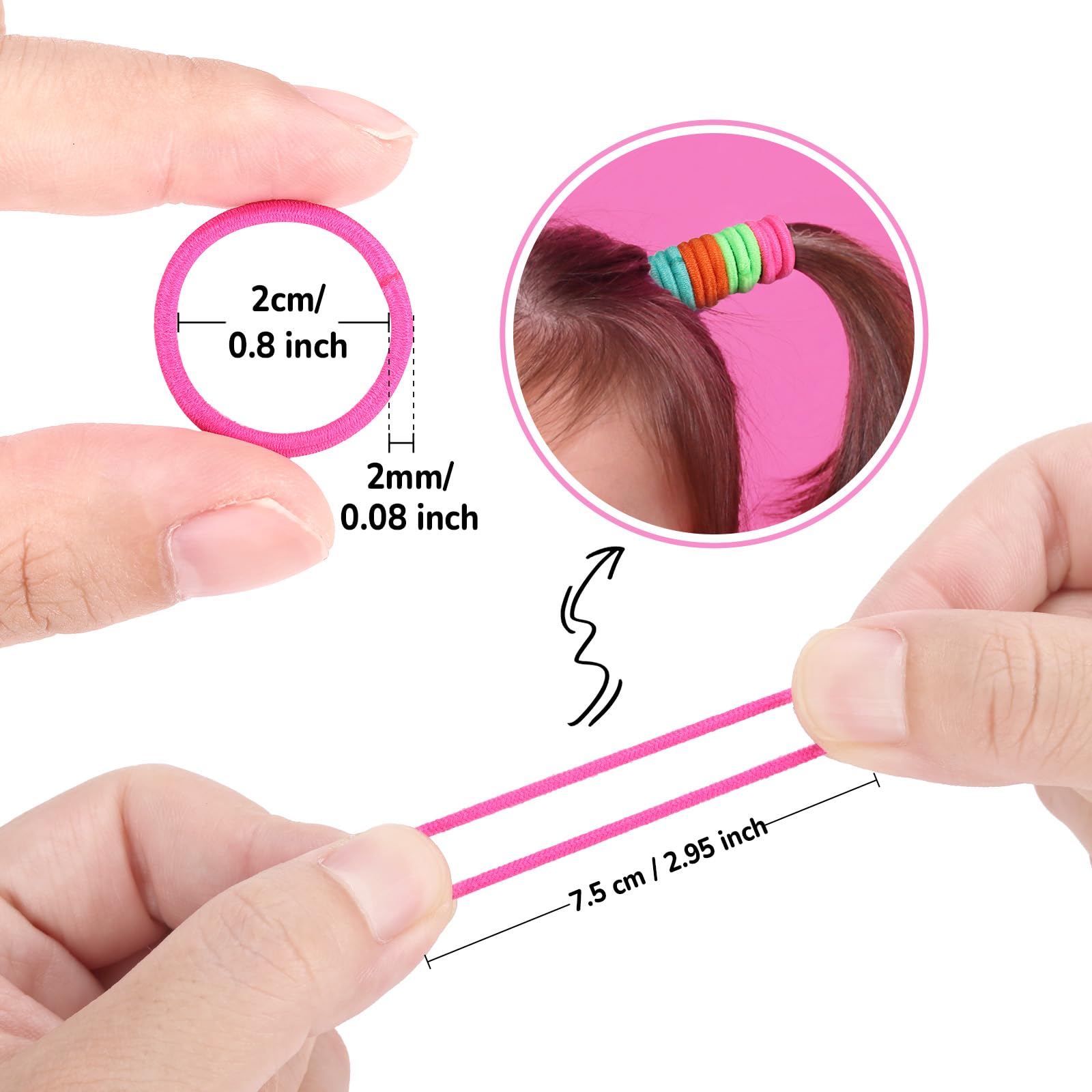 400Pcs Toddler Hair Bands, Funtopia 40 Colors Baby Hair Ties for Little Girls Colorful Small Hair Elastics - Image 3