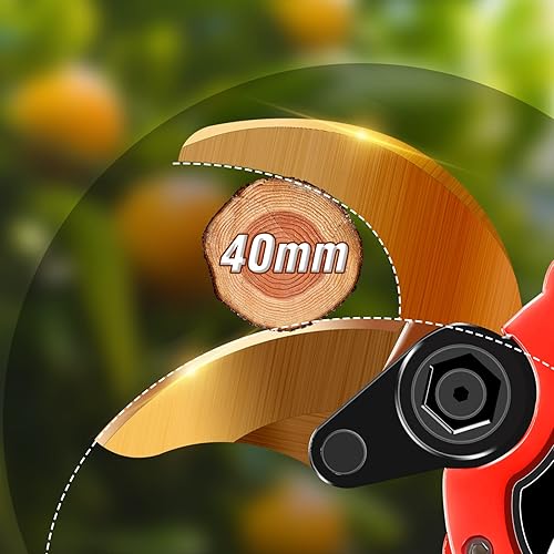 Miniatura 7 de Takuoo Cuchilla de repuesto para tijeras de podar eléctricas, titanio SK5 de 1.6 pulgadas de diámetro de corte, solo compatible con modelos de 1.6