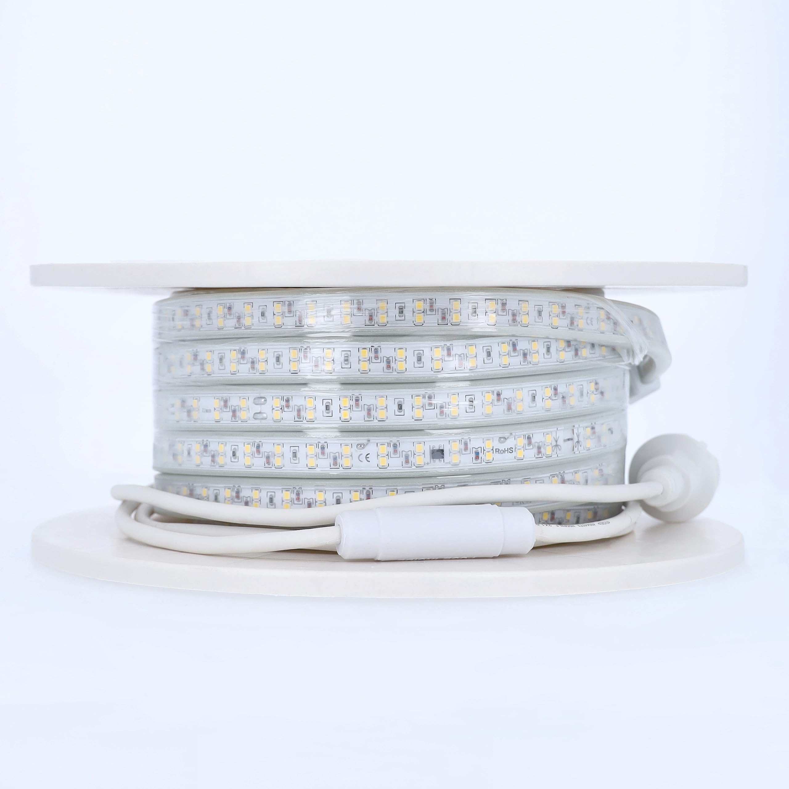 as - Schwabe Striscia luminosa a LED, 15 m, 22.500 lm, 1,5 m, cavo di collegamento con connettore di contorno, retroilluminante, 12 W/m, 4000 K, AC 230 V/16 A, IP65, 46710