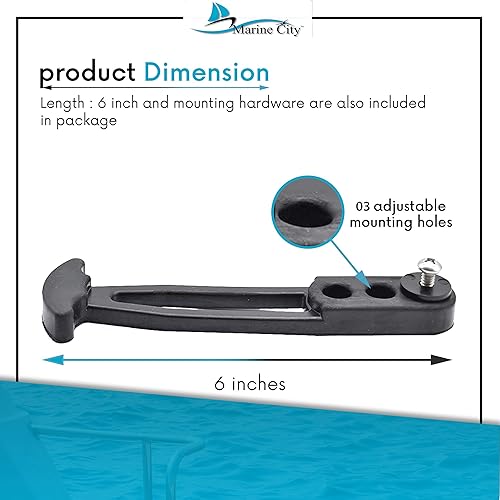 Miniatura 6 de MARINE CITY Correa de embarque para embarque, banda de retención de cuerda elástica de goma con 3 agujeros de montaje ajustables para pontón,