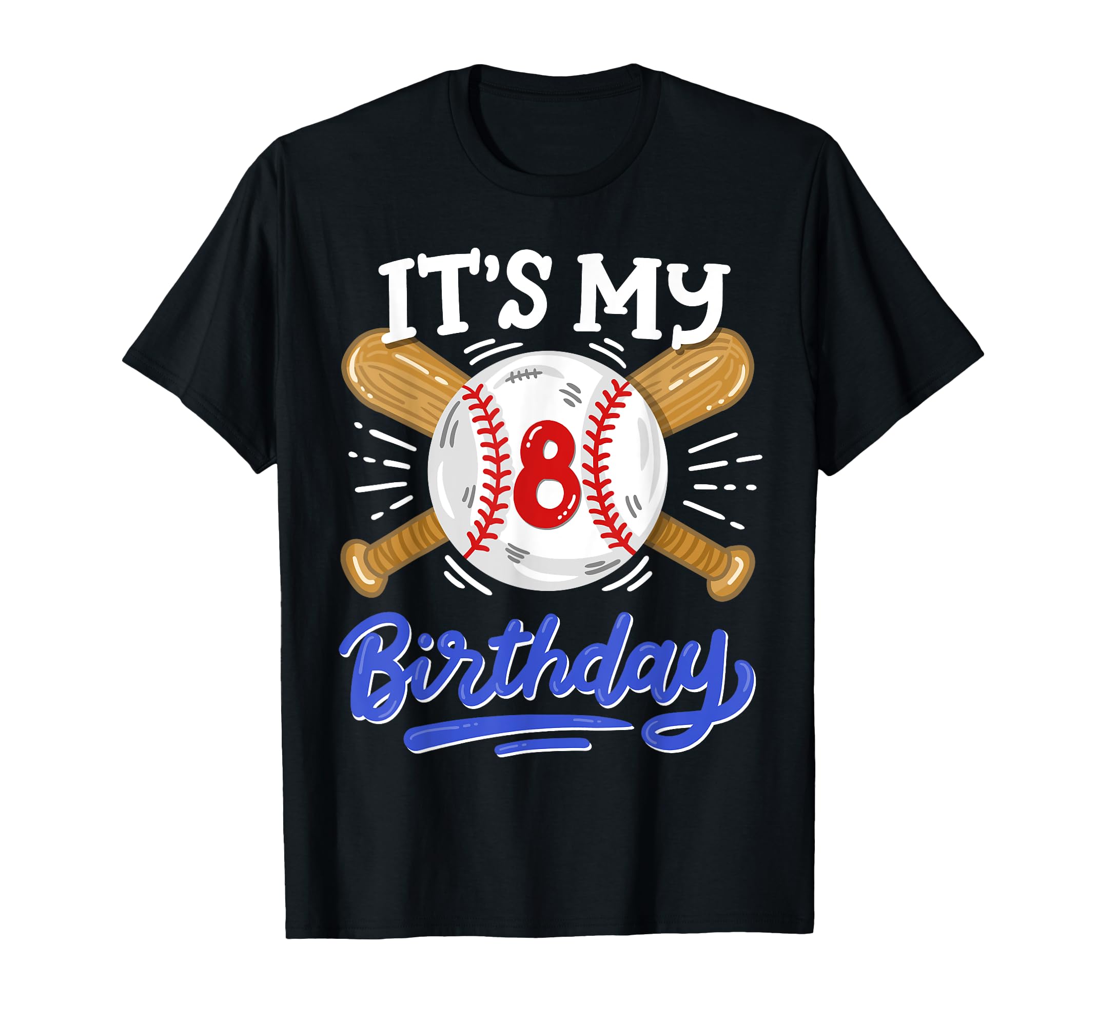 Kids 8th Baseball Birthday Party Boys Sport Fan 8 Years Old T-ShirtOEKO-TEX STANDARD 100