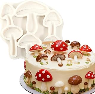 1Pc Cute Fungi Mushroom Fondant Mold, Realistic Fruit Vegetable Mushroom Chocolate Silicone Mold,for Cake Decoration Cupcake Toppers candy Polymer Clay Gummies Icing Resin Handicrafts
