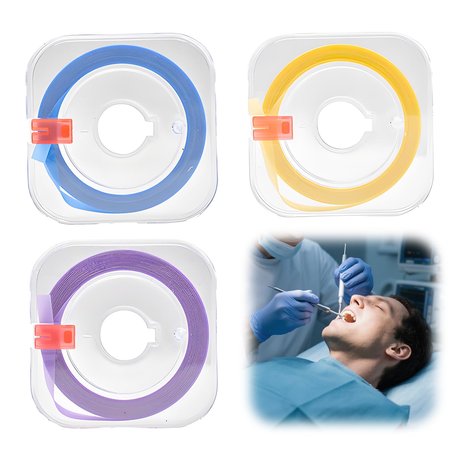 Papel de lija dental 4 mm x 6 m para espacios interdentales, tiras de pulido, 3 rollos