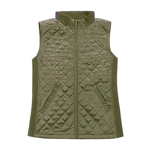 Bienzoe Women Quilted Casual Vest: Lightweight Packable Sleeveless Jacket