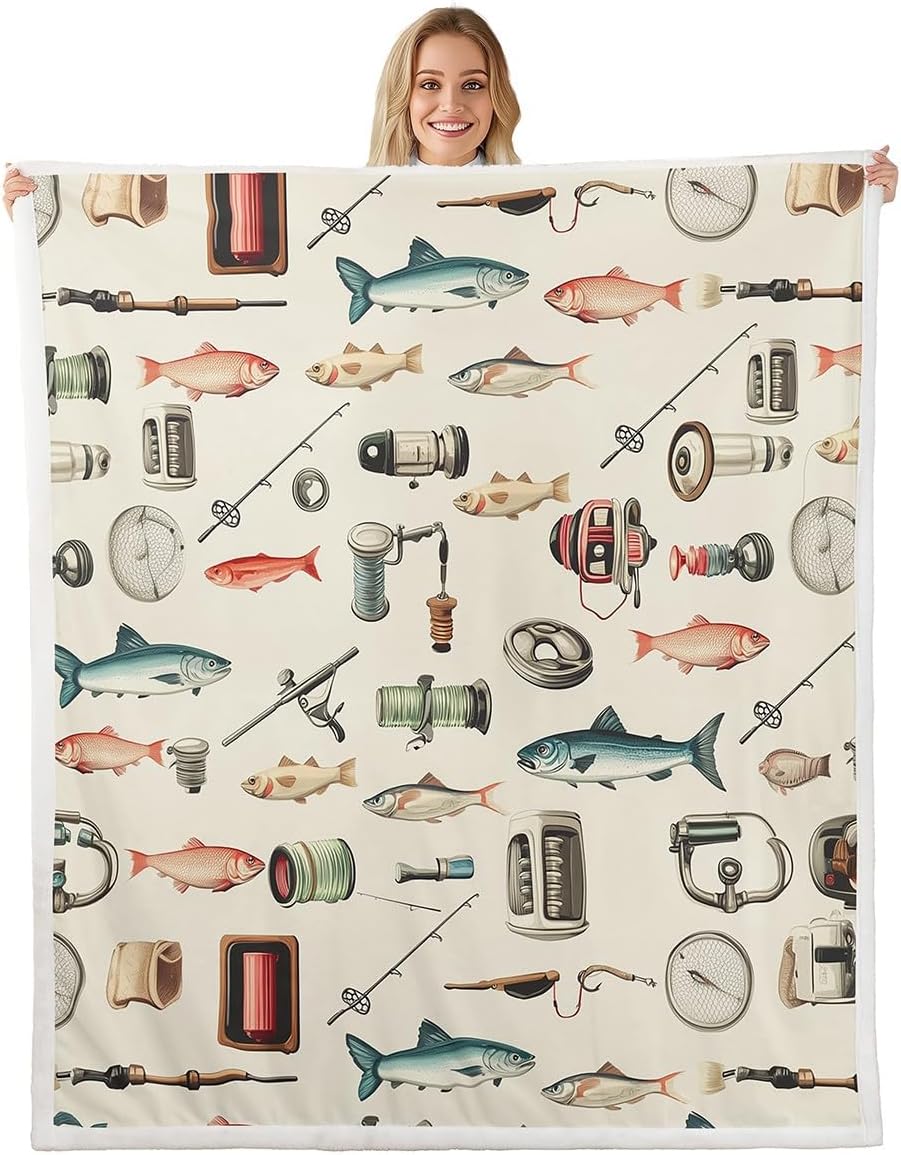 Nature Adventure Fleece Blanket,Happy Camping Tourism Plush Blanket for Kids Teens,Lovely Room Decor,Rustic Farmhouse Western Brown Wooden Plank Flannel Blanket,Twin 60"x80"