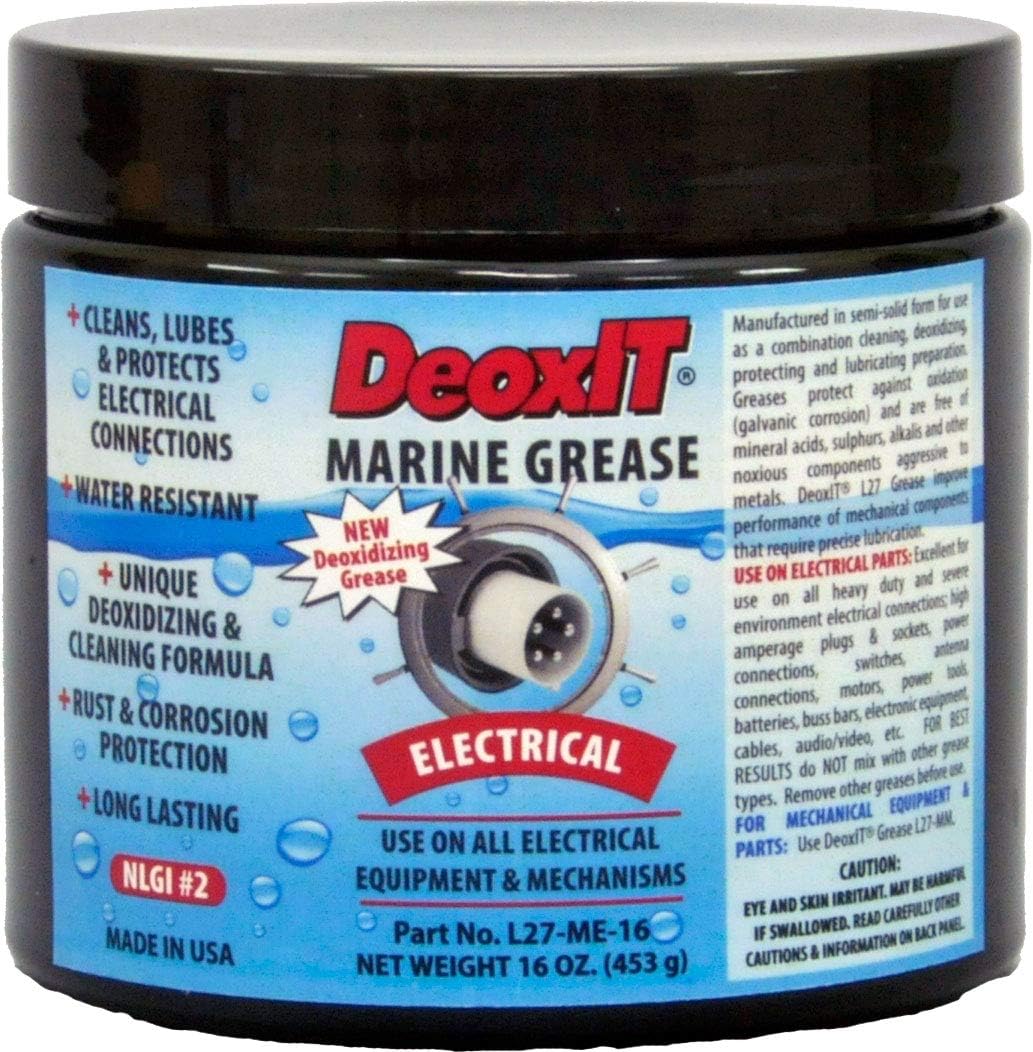DeoxIT L27-ME-16, Electrical Marine Lithium Grease with Cleaner/Deoxidizer, No Particles, 453 g Jar, Pack of 1
