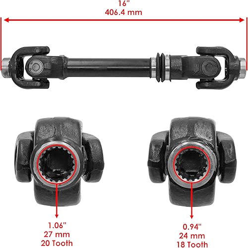 Miniatura 2 de Caltric Eje de transmisión de hélice trasero compatible con Can-am Commander 1000 4X4 EFI 2014 2015 2016 2017