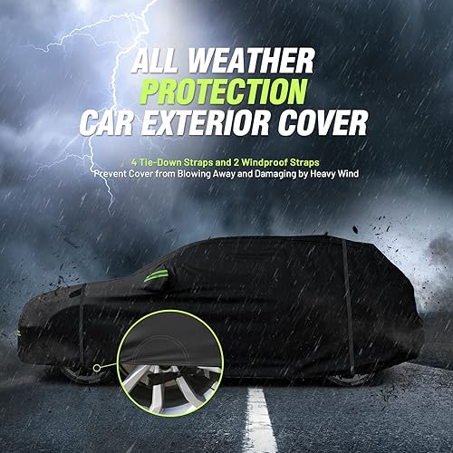 Miniatura 5 de Favoto - Funda de coche de 6 capas para SUV - Impermeable para todo tipo de clima para automóviles, protección contra polvo, lluvia, sol y nieve